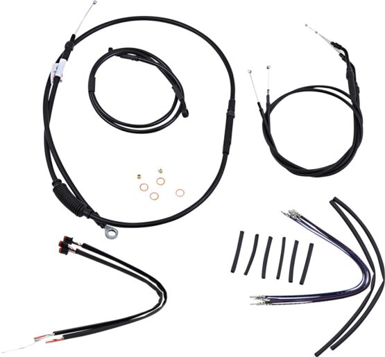 Extended Black Control Cable Kit For 14" T-Bar Handlebars - Image 2