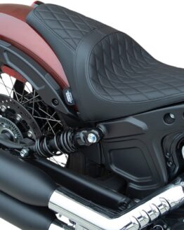 Drag Specialties 3/4 Solo Seat Diamond Stitch Black For Indian Scout Bobber