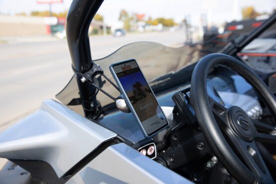 Klock Werks Roll Cage Phone Mount Offset 1-5/8in Black For CFMOTO ZFORCE - Image 4