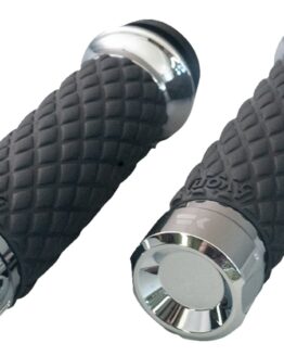 Khrome Werks Klassic Diamond Chrome Grips for 1in Bars Harley-Davidson