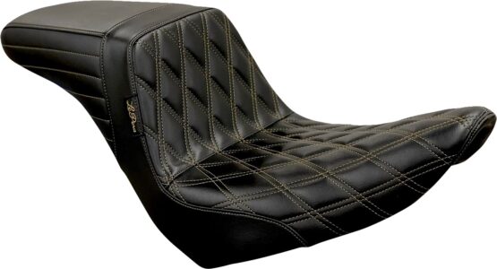 Le Pera Kickflip Seat Diamond Chestnut Stitch Black For Harley Softail '18-'23