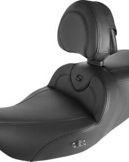 Saddlemen Roadsofa Heated Seat with Backrest Black FLH/FLT 08-24