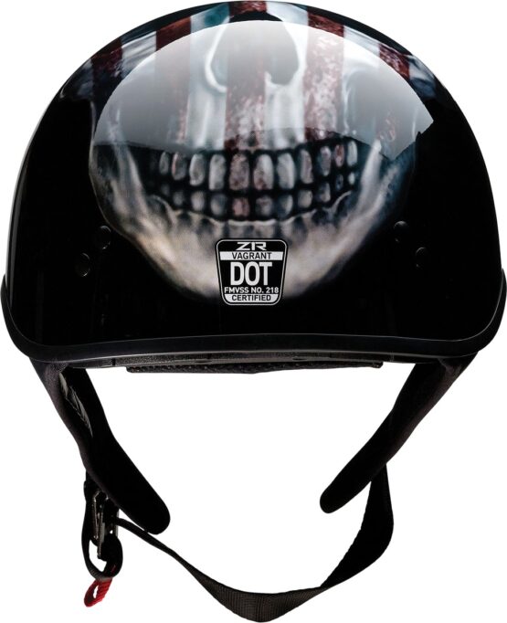 Z1R Vagrant USA Skull Helmet 2XL Black/White/Blue Unisex - Image 4