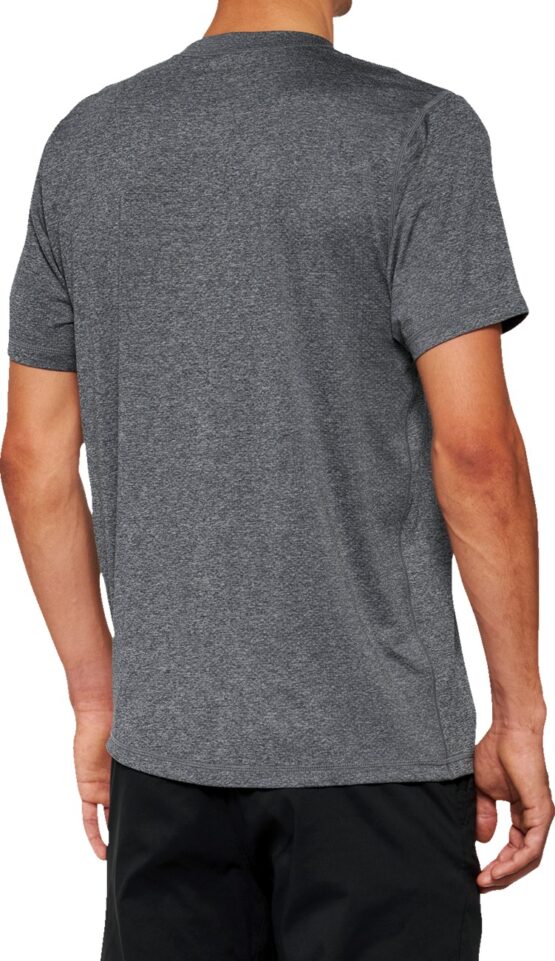 100% Men's Mission Athletic Tee - Heather Charcoal, Size L - Image 2