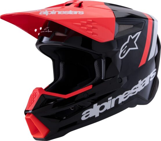 Alpinestars SM3 Radium Helmet Gloss Black/Red Fluo/White Small