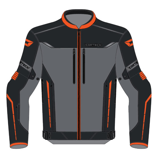 Men's Aero-Tec Armored Riding Jacket Gunmetal/Orange Medium