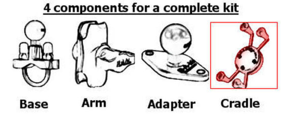 Ram Cradle - Universal X-Grip IV Large Phone & Tablet Holder w/ 1" Ball - Image 4