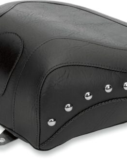 Mustang Recessed Studded Rear Seat Chrome Black Fits Softail 84-99