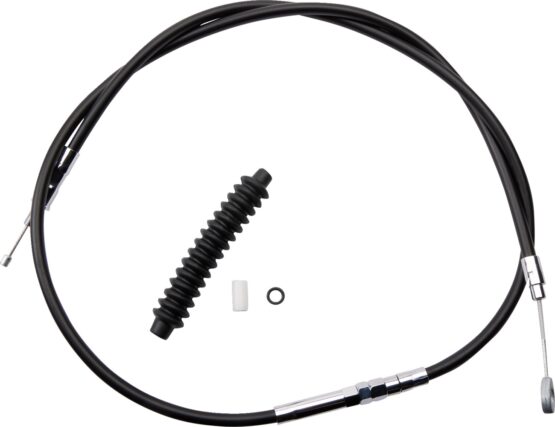 Drag Specialties High-Efficiency Black Vinyl Clutch Cable +2in For Harley-Davidson