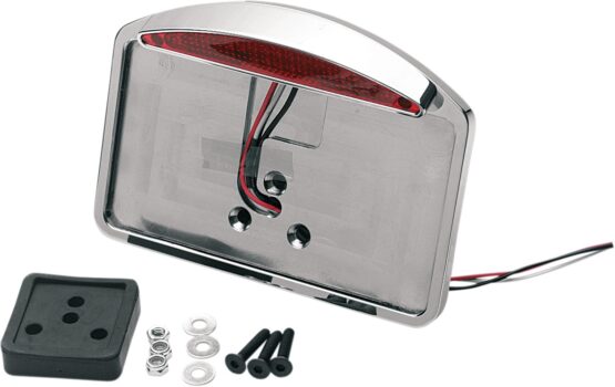 Drag Specialties LED Half-Moon License Plate Mount Chrome