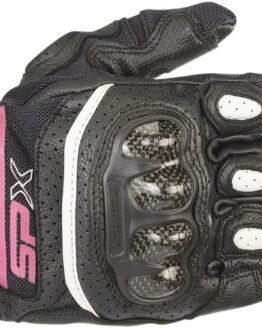 Women's SPX Air Carbon V2 Motorcycle Gloves Black/Fuchsia Large