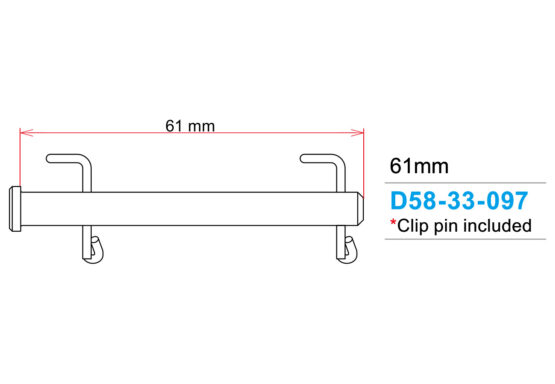 DRC Stainless Rear Brake Pin 61mm Silver Fits Brembo Style Calipers - Image 3