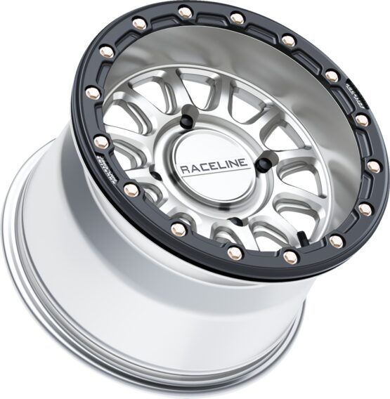 Raceline Alpha Beadlock Wheel Hyper Silver Black Ring 15x10 4x156 +10 - Image 2