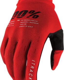100% Men's iTrack Gloves - Red Small, Off-Road/ATV/Motocross