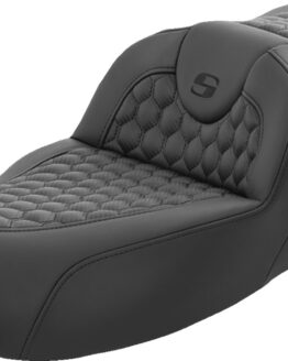 Saddlemen RoadSofa Honeycomb Extended Reach Seat Black For Harley FL 08-24
