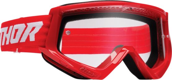Thor Combat Racer Goggles Red White Adult Clear Lens