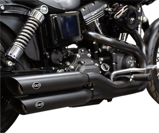 Dual Black Slip On Exhaust Slash-Cut - Image 4