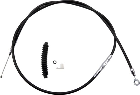 Drag Specialties High-Efficiency Black Clutch Cable +8in For Harley-Davidson