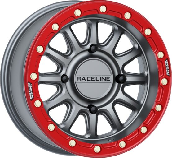 Raceline Alpha 15x7 Gunmetal Red Beadlock Wheel 4x156 +10mm