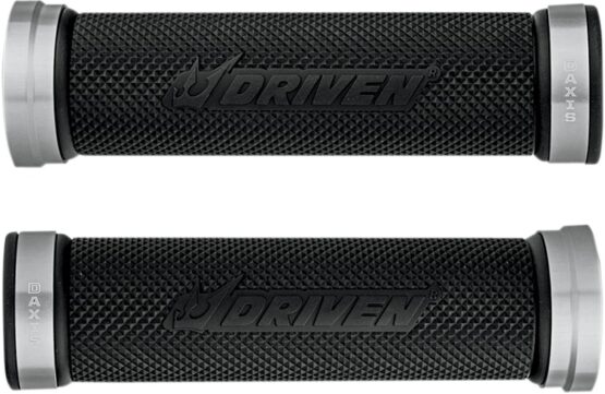 Driven D-Axis Silver Anodized 7/8" Motorcycle Grips