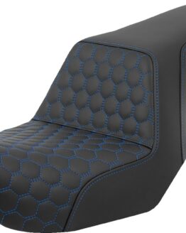 Saddlemen Step-Up Seat Honeycomb Blue Stitch Dyna 06-17