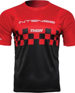 Thor Intense Assist Chex Short-Sleeve Jersey Red Black Men's Medium