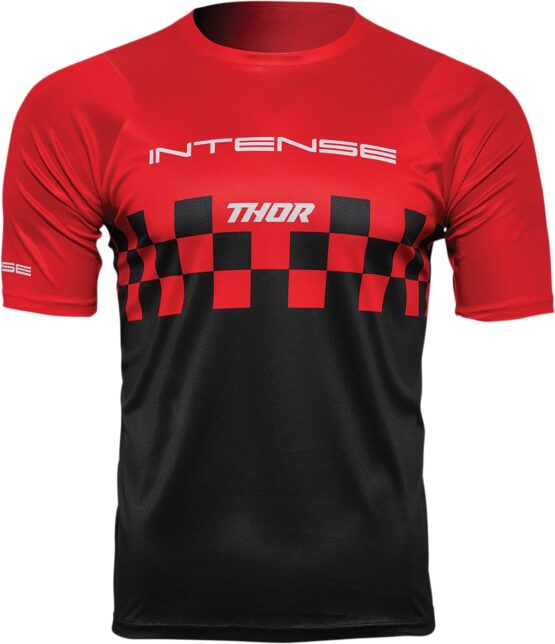 Thor Intense Assist Chex Short-Sleeve Jersey Red Black Men's Medium