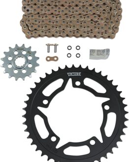 V3 Chain & Sprocket Kit Gold SX Chain 520 16/44 Black Steel