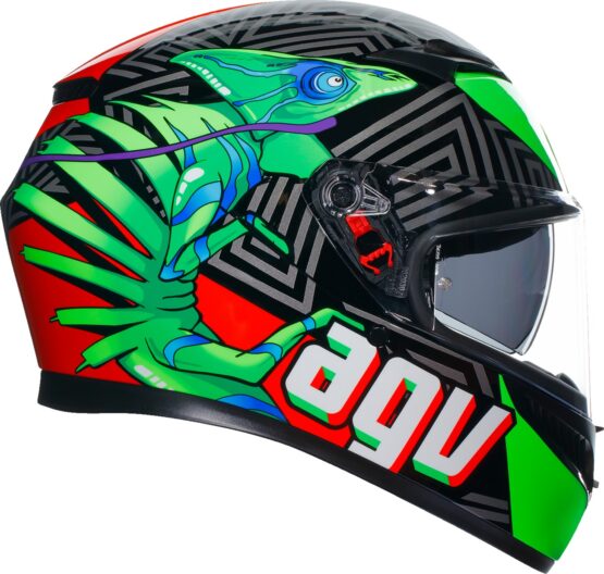 AGV K3 Kamaleon Helmet XL Green Red Gloss Unisex - Image 4