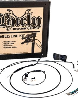 Extended Black Control Cable Kit For 12" Apehangers