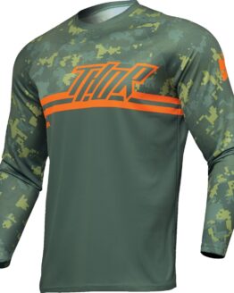 THOR Youth Sector DIGI Camo Jersey 2XS Orange Camo Green Unisex