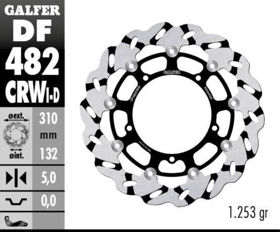 Galfer DF482CRWI Superbike Wave Front Left Brake Rotor 310mm For 05-16 R6 - Image 3