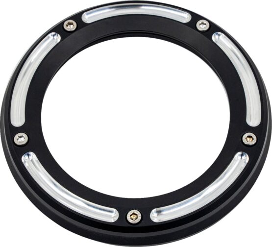Trask Assault Derby Cover Reverse Cut Black Harley Touring/Trike