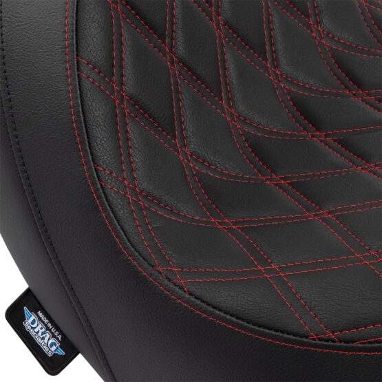 Drag Specialties Predator Seat Black Red Stitching For Harley Low Rider S/ST - Image 4