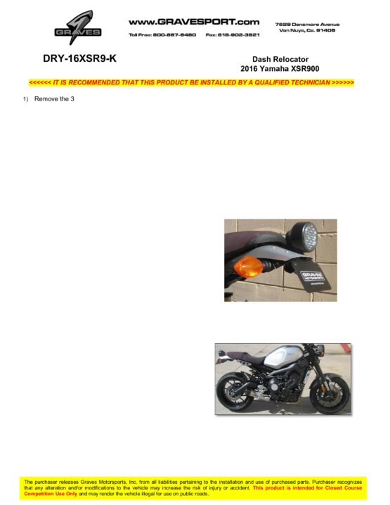 Graves Dash Relocation Kit - Image 2