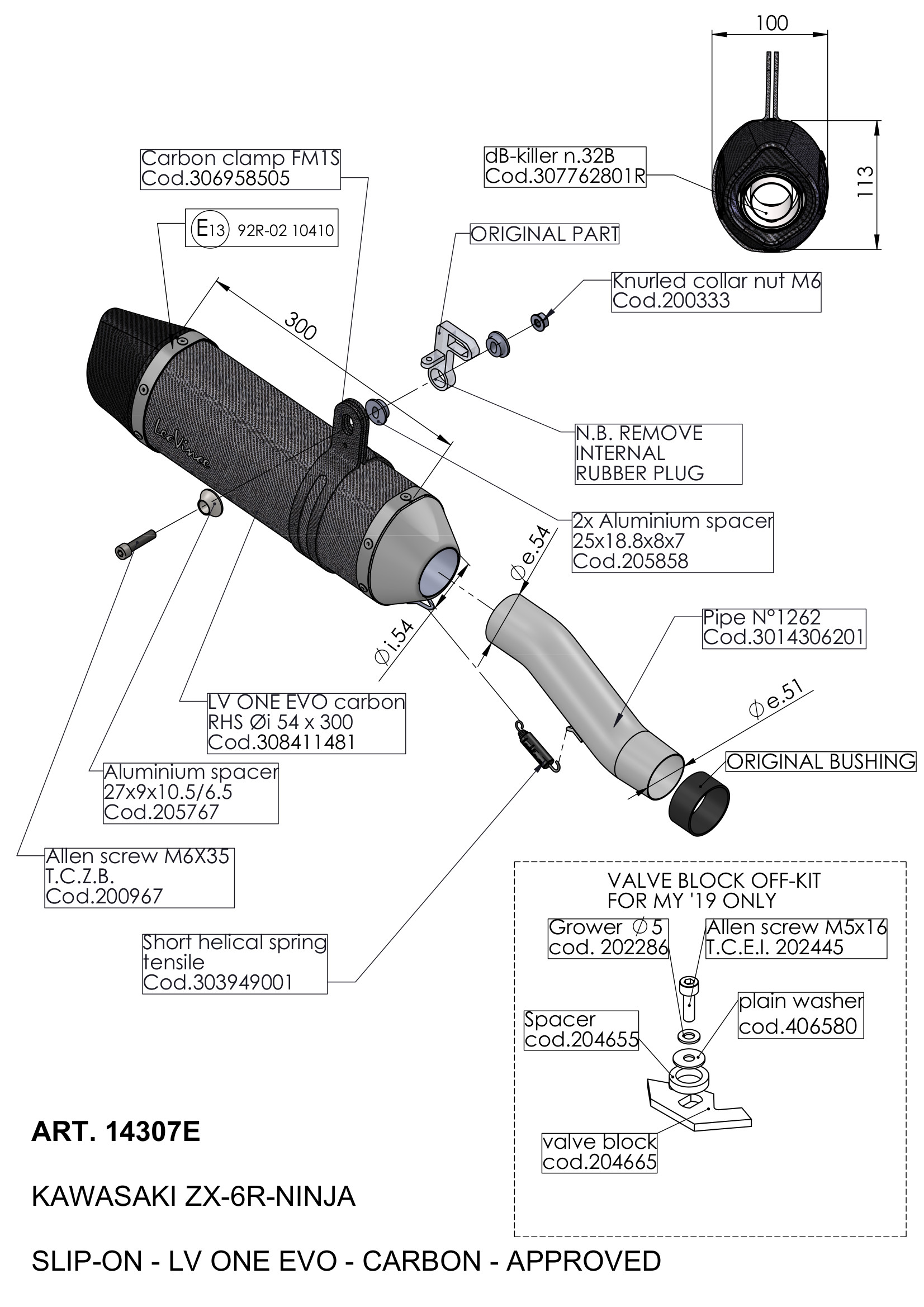 Leo Vince LV One Evo Carbon Slip-On Exhaust Muffler Fits 19-21 Kawasaki ZX6R - Image 5