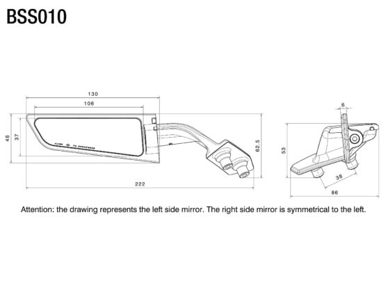 Rizoma Stealth Sport Mirrors Black Pair Fits 20-23 BMW S1000RR - Image 4