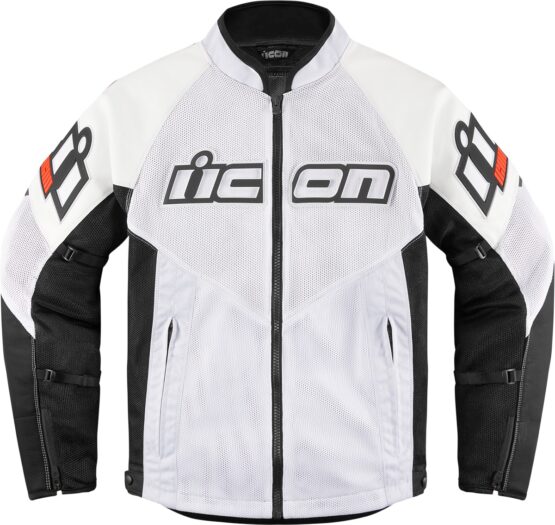 ICON Mesh AF Leather Jacket Men's Small White/Black