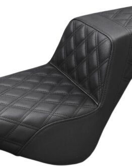 Step-Up Lattice Stitched 2-Up Seat - Black