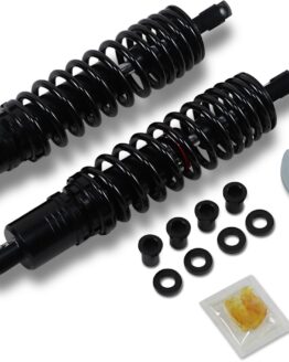 Drag Specialties 12.5in Ride-Height Adjustable Shocks Black Heavy Duty Pair