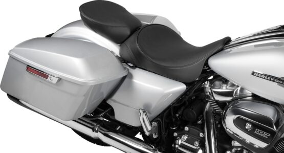 Drag Specialties Wide Rear Passenger Seat Smooth Black For Harley FL 97-23 - Image 3