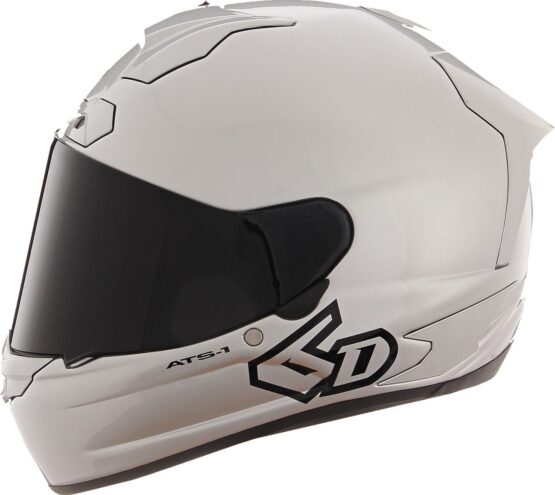 6D ATS-1R Solid Full Face Helmet Gloss Silver XL - Image 4