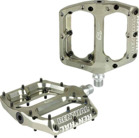 Renthal Revo-F Flat Pedals Silver/Gold Pair