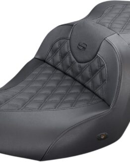 Heated Road Sofa Lattice Stitched 2-Up Seat - Black
