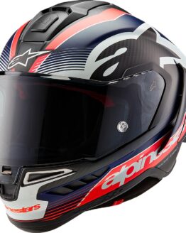 Alpinestars Supertech R10 Team Helmet Matte Black/Carbon Red Fluo/Blue Large