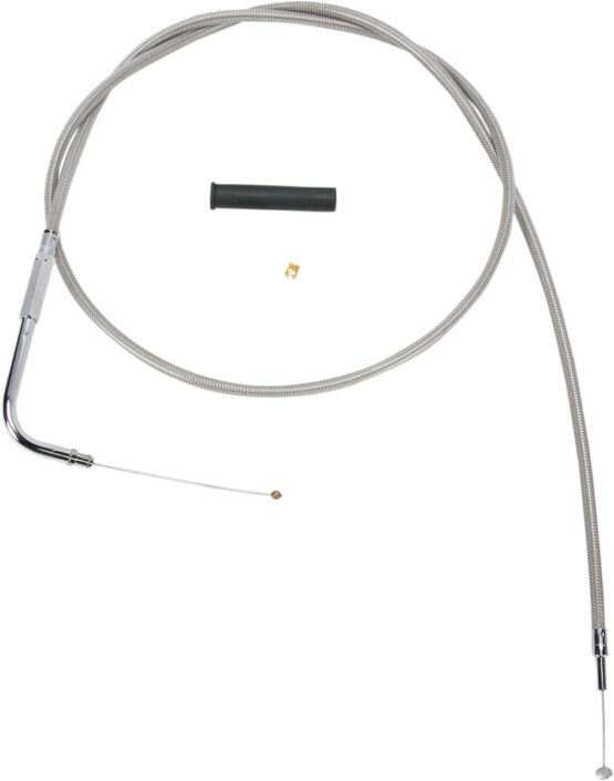 Drag Specialties Stainless Braided Throttle Cable 50in For Harley-Davidson