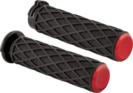 Arlen Ness Diamond Grips Cable Red for Harley-Davidson 1in Bars