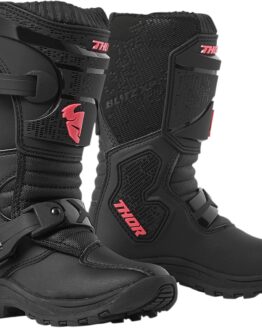 Blitz XP Mini Dirt Bike Boots - Black & Pink MX Sole Kids Size 11