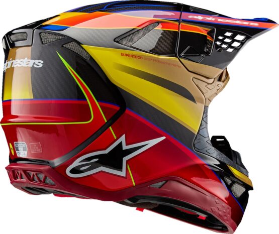 Alpinestars Supertech M10 Era MIPS Helmet Gold Yellow/Rio Red Large - Image 4