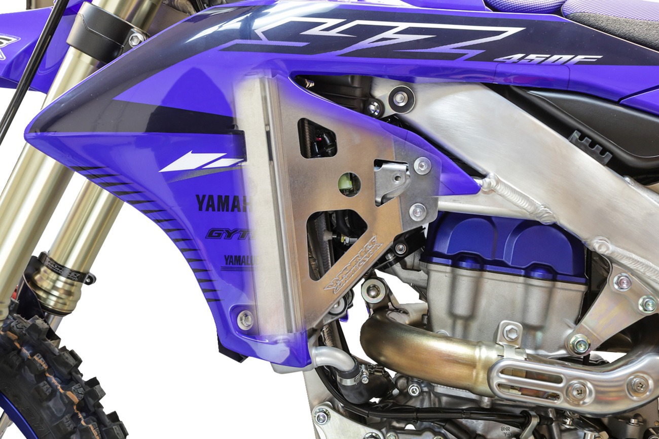 Works Connection Radiator Brace Set Silver Yamaha YZ250F YZ450F WR450F - Image 3